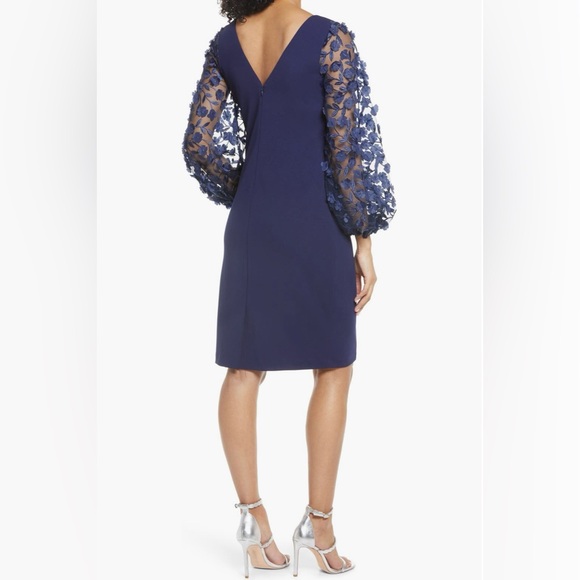 Eliza J Floral Long Sleeve Sheath Cocktail Dress size 10 - Picture 2 of 5